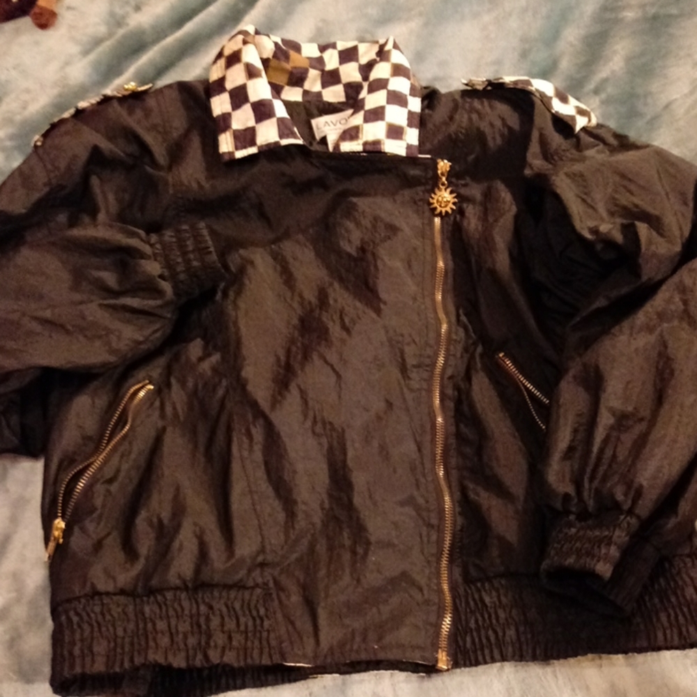 Unique Retro Windbreaker w/Shoulder pads &Epaulets